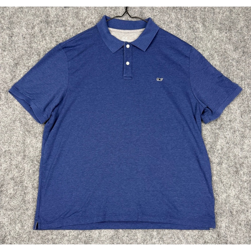 Vineyard Vines Mens XL Blue Heathered Performance Polo Shirt Pacific Life Logo